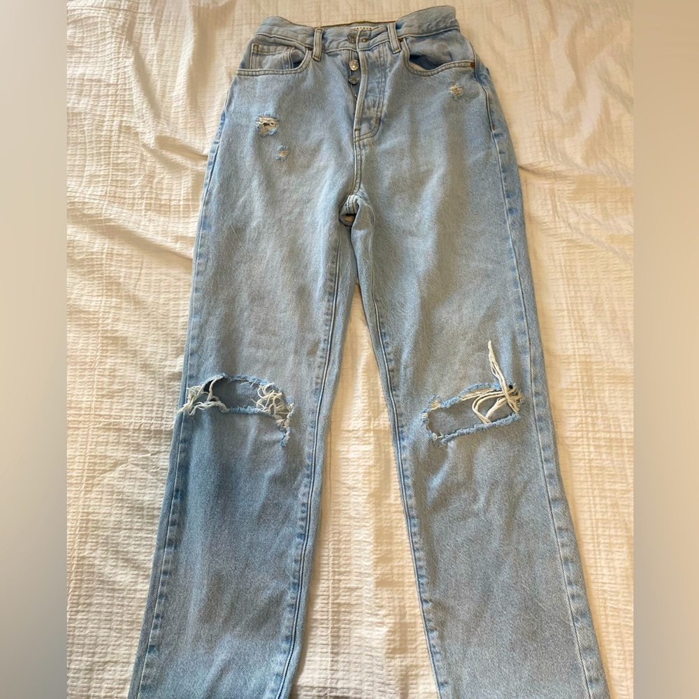 PacSun Eco Light Blue Distressed Dad Jeans